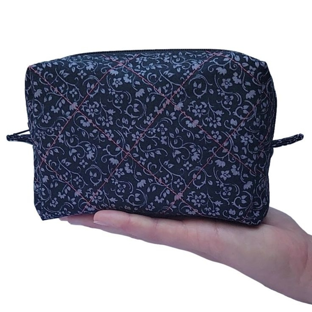 Pouch with Zipper Closure. Little Black Zip Up Bag